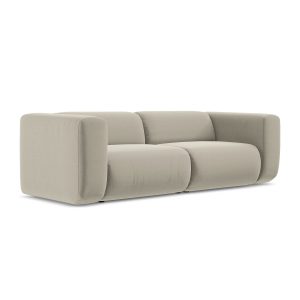 LaMiaSofa 3-zits bank Bari – velours – parel – 228x89x70