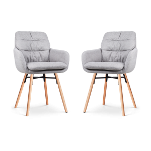 Nolon Nena-Mia Eetkamerstoelen Set van 2 – Grijs – Naturel Hout Nolon Nena-Mia Eetkamerstoelen Set van 2 – Grijs – Naturel Hout