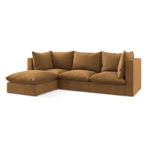 LaMiaSofa hoekbank links Ravenna – textuurstof – terracotta – 255x165x LaMiaSofa hoekbank links Ravenna – textuurstof – terracotta – 255x165x