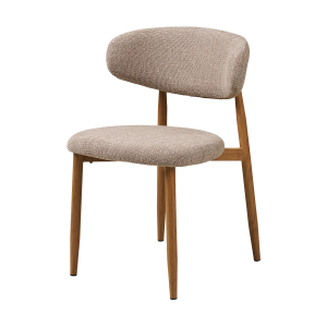 Nolon Jolien eetkamerstoel taupe mixed – naturel onderstel Nolon Jolien eetkamerstoel taupe mixed – naturel onderstel
