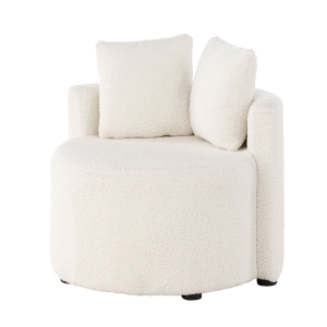 Nest living Elina ronde teddystof kinderfauteuil wit Nest living Elina ronde teddystof kinderfauteuil wit