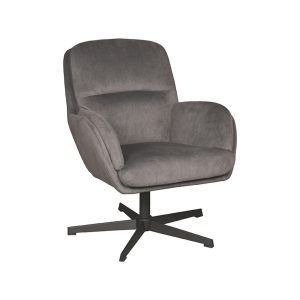 LABEL51 Fauteuil Moss – Antraciet Stof – Draaibaar LABEL51 Fauteuil Moss – Antraciet Stof – Draaibaar