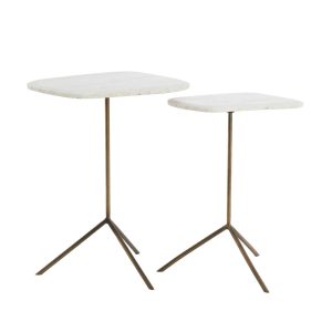 Light & Living bijzettafel GIA – Ø37.5×54 cm – wit – Set van 2 Light & Living bijzettafel GIA – Ø37.5×54 cm – wit – Set van 2