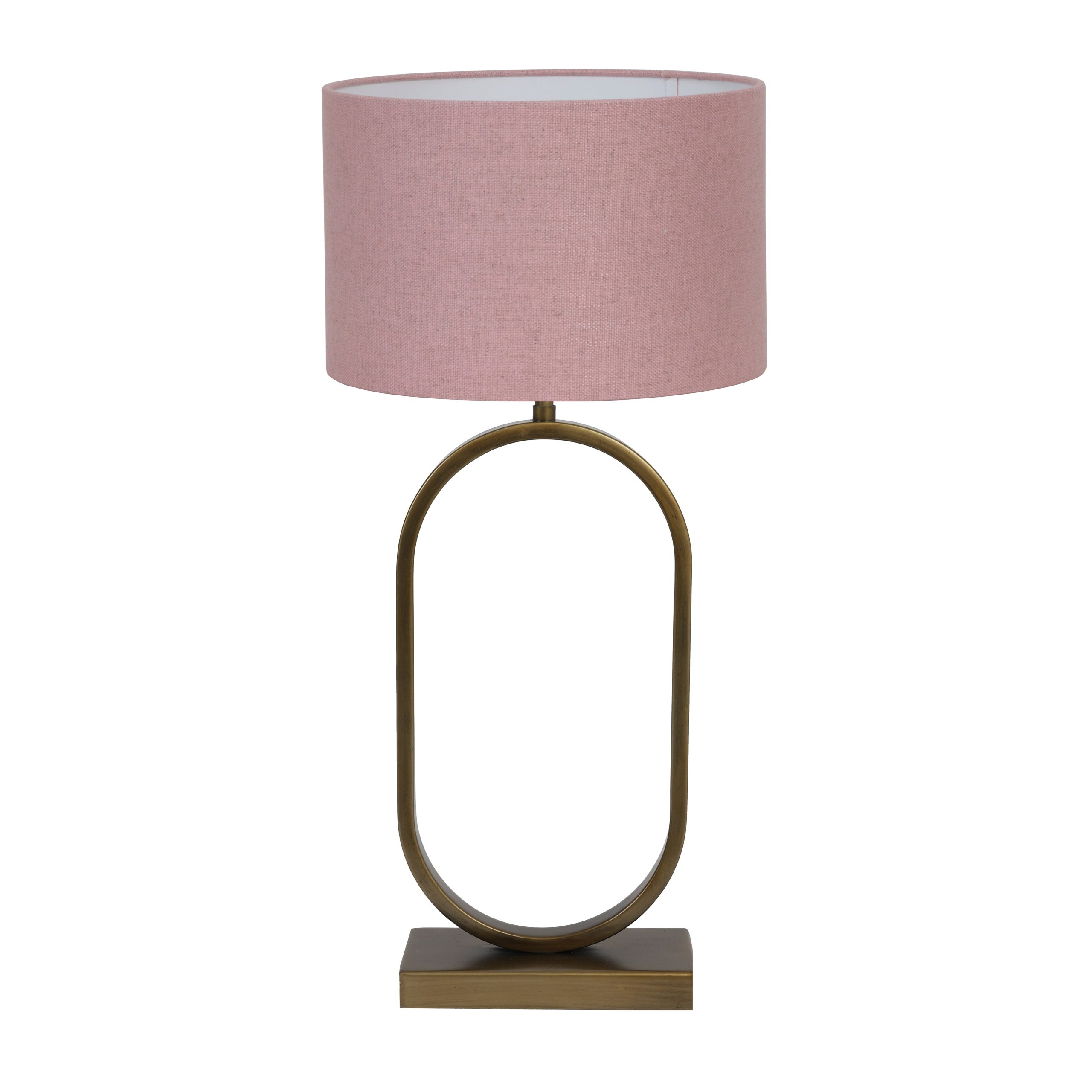 Light & Living tafellamp Jamiri/Livigno - ant. brons, roze - 30x30x67c