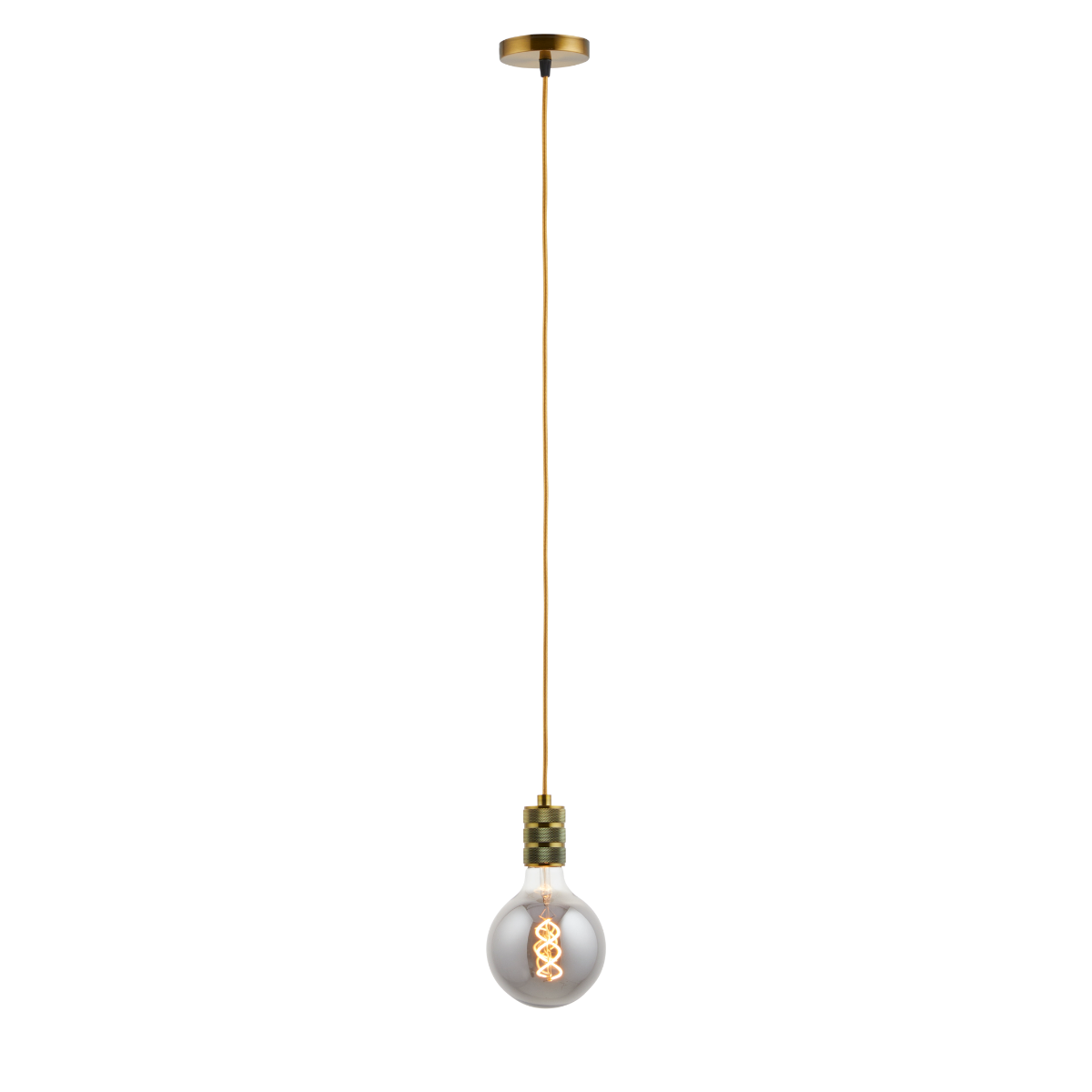 Lighto | Pendel Champagne Goud | Inclusief Lichtbron Rookglas | Retro