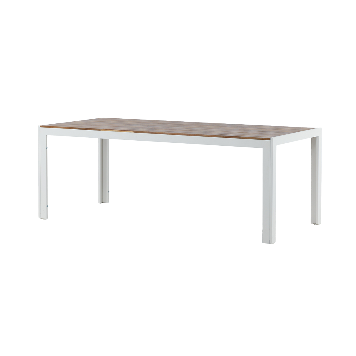 Nest outdoor Lasse Tuintafel Aluminium Wit - met Houten Tafelblad