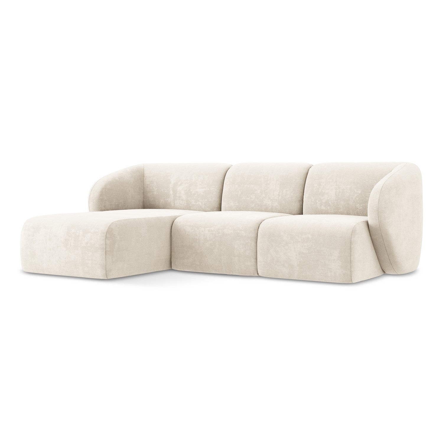 LaMiaSofa hoekbank links Cervo - chenille stof - lichtbeige - 248x166x