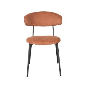 LABEL51 Eetkamerstoel Zack – Oranje Ribstof – Zithoogte 48cm – Set van LABEL51 Eetkamerstoel Zack – Oranje Ribstof – Zithoogte 48cm – Set van