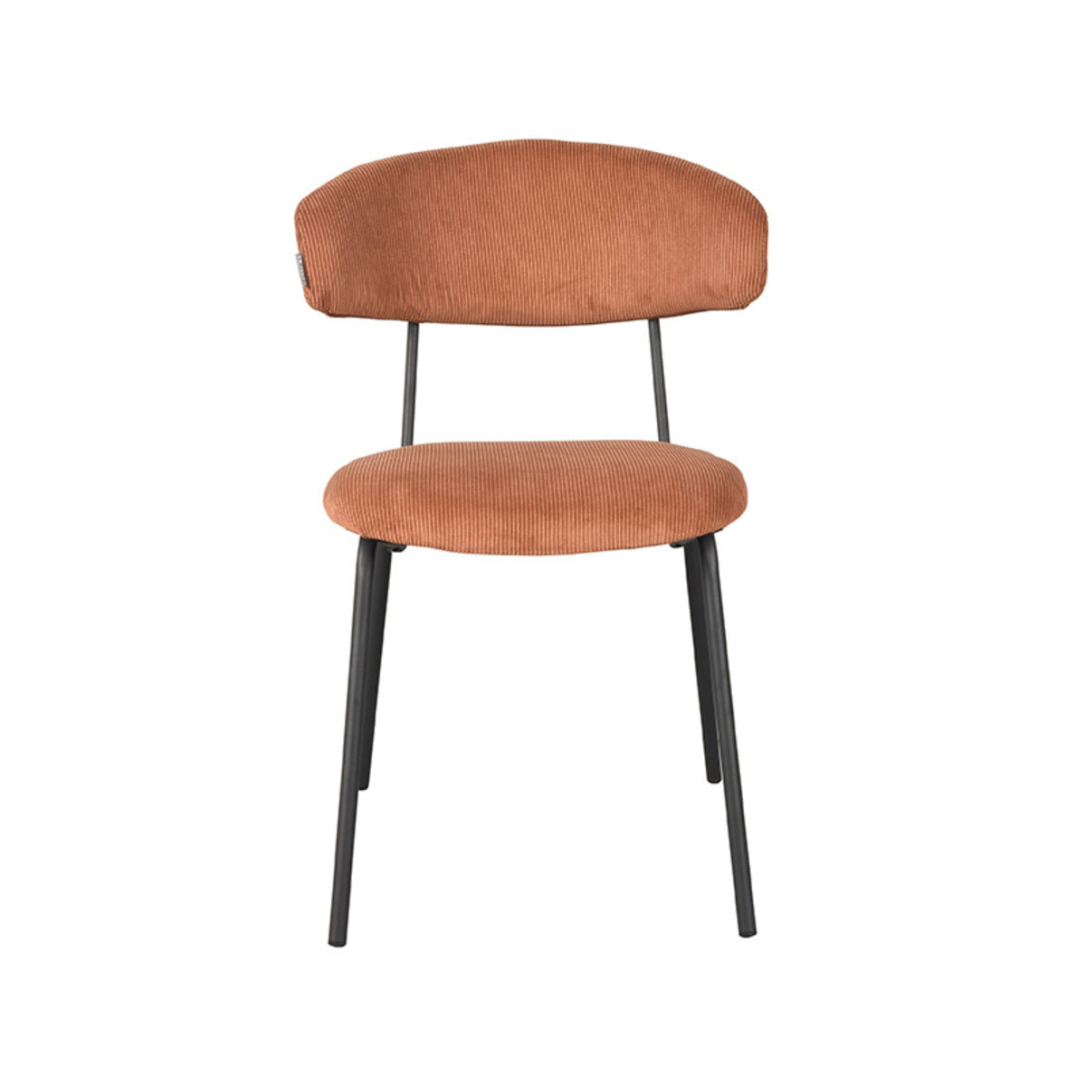 LABEL51 Eetkamerstoel Zack - Oranje Ribstof - Zithoogte 48cm - Set van