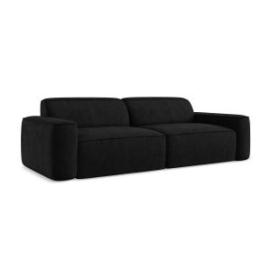 LaMiaSofa 4-zits bank Melissa – chenille stof – zwart – 244x102x70