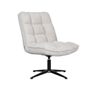 LABEL51 Fauteuil Vince – Naturel Stof – Draaibaar LABEL51 Fauteuil Vince – Naturel Stof – Draaibaar