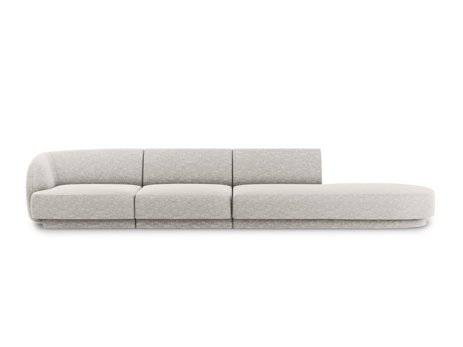 Micadoni Rechte bank Miley 4-zits, chenille, lichtgrijs - 90x323x70cm