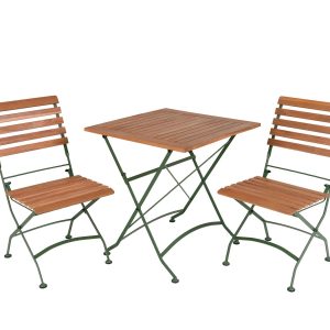 MaximaVida inklapbare vierkante acacia bistroset Toscana 70 cm olijfgr MaximaVida inklapbare vierkante acacia bistroset Toscana 70 cm olijfgr