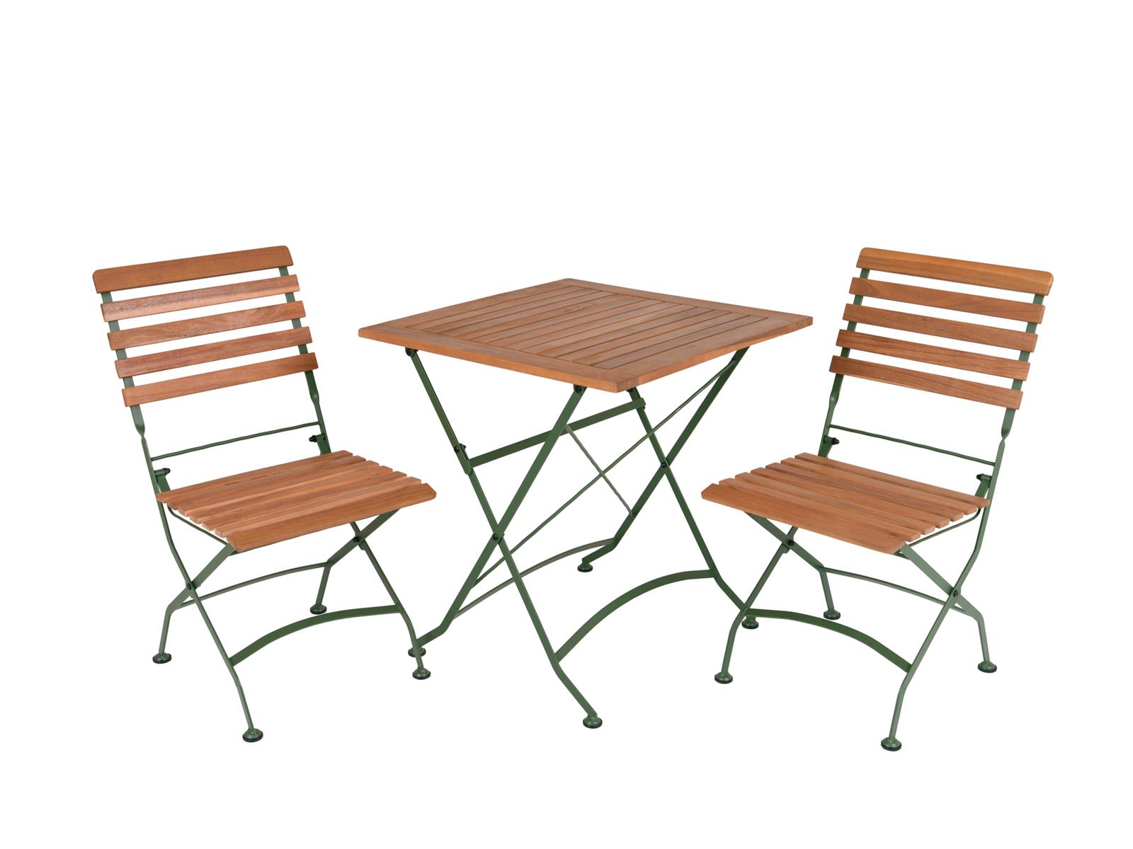 MaximaVida inklapbare vierkante acacia bistroset Toscana 70 cm olijfgr