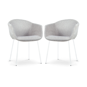 Nolon Nora-Otis Eetkamerstoelen Set van 2 – Lichtgrijs – Witte Poten Nolon Nora-Otis Eetkamerstoelen Set van 2 – Lichtgrijs – Witte Poten