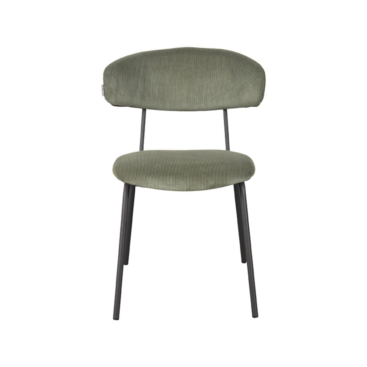 LABEL51 Eetkamerstoel Zack - Groen Ribstof - Zithoogte 48cm - Set van