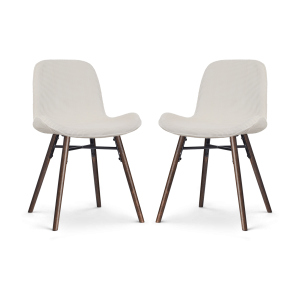 Nolon Nena-Fé Eetkamerstoelen Set van 2 – Rib Crème – Walnoot Nolon Nena-Fé Eetkamerstoelen Set van 2 – Rib Crème – Walnoot