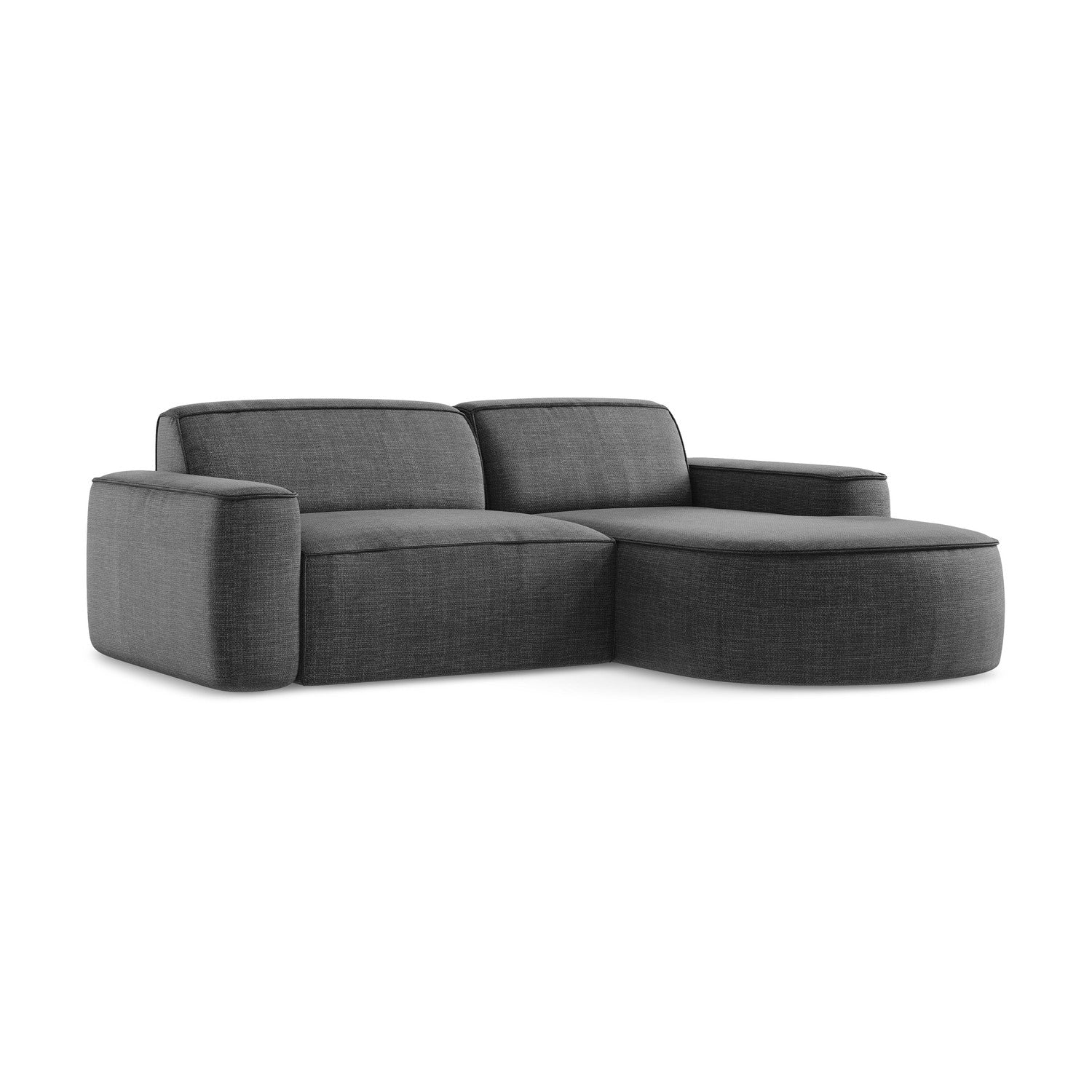 LaMiaSofa hoekbank rechts Melissa - textuurstof - donkergrijs - 224x16