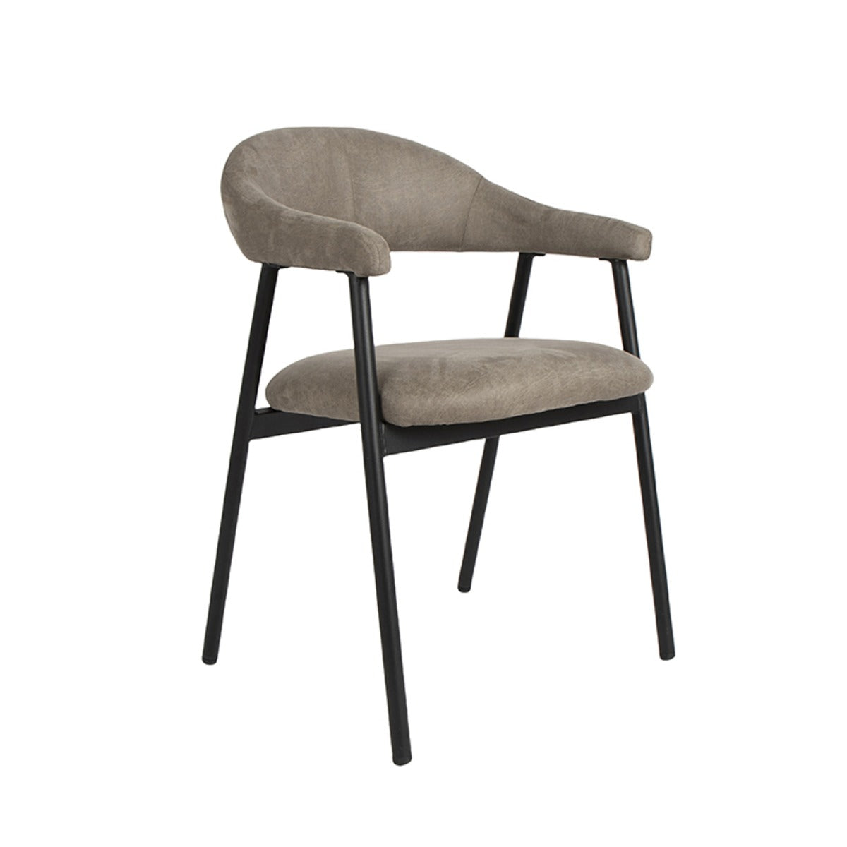 LABEL51 Eetkamerstoel Amaze - Taupe Stof - Zithoogte 50cm - Set van 2