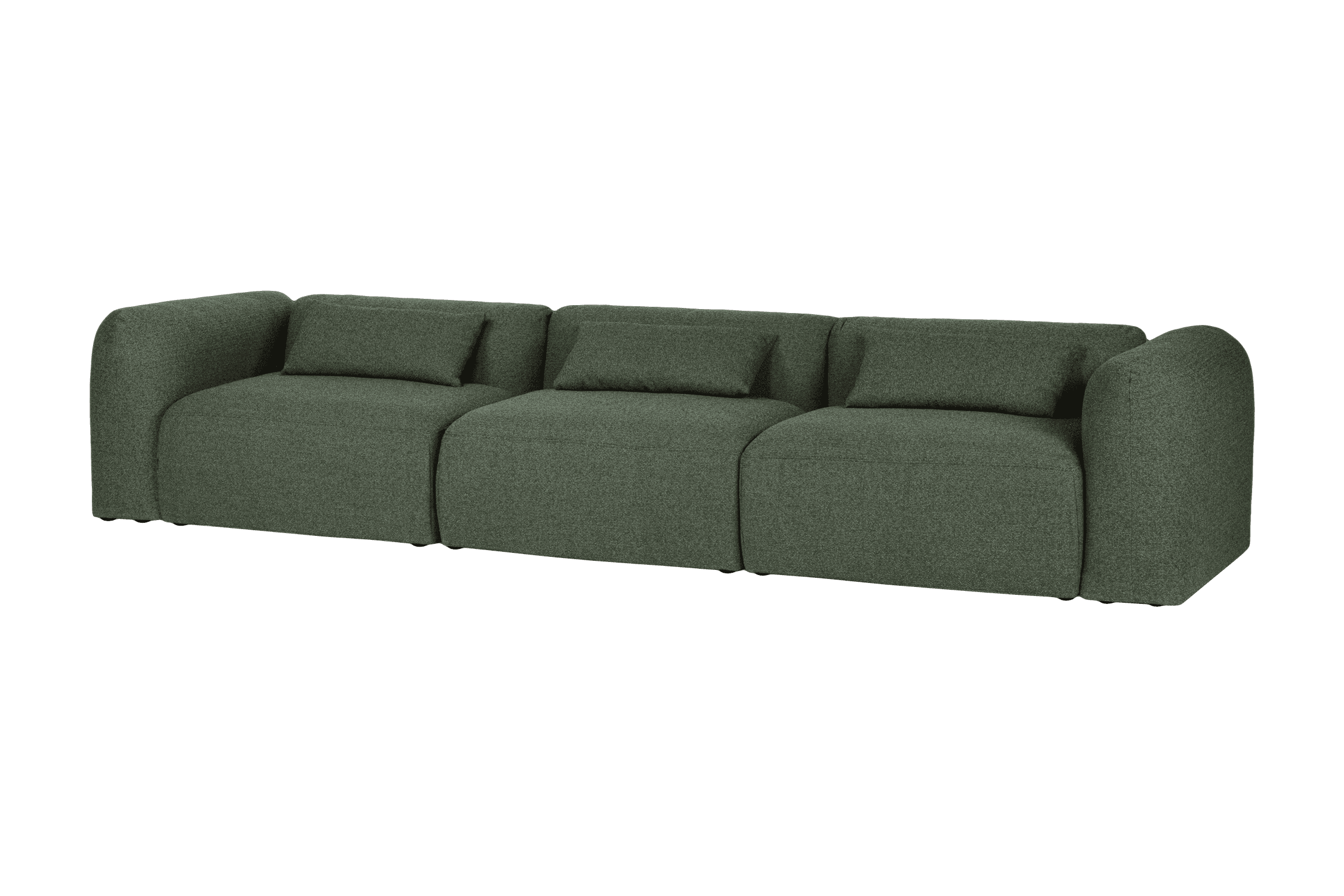 noo.ma Yaro 4-zits bank - Thyme Green Bouclé, zachte zit
