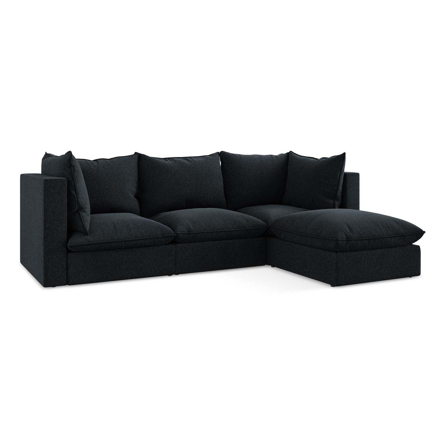 LaMiaSofa hoekbank rechts Ravenna - velours - koningsblauw - 255x165x7