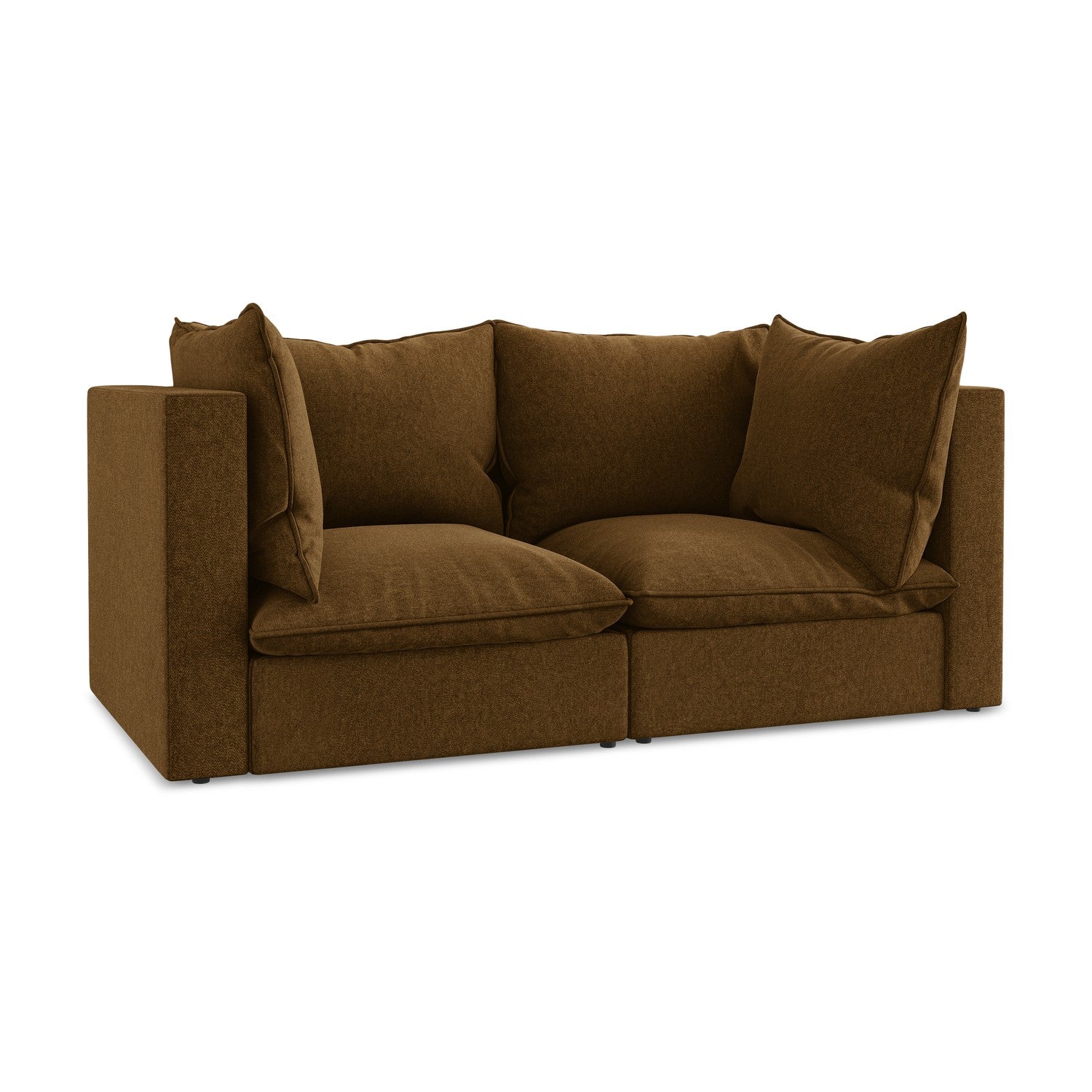 LaMiaSofa Tweezits modulaire bank Ravenna - velours - mosterd - 180x90