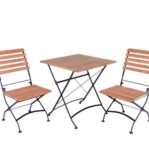 MaximaVida inklapbare vierkante acacia bistroset Toscana 70 cm zwart – MaximaVida inklapbare vierkante acacia bistroset Toscana 70 cm zwart –