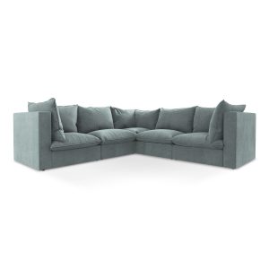 LaMiaSofa Modulaire hoekbank Ravenna – textuurstof – jeans – 255x255x7