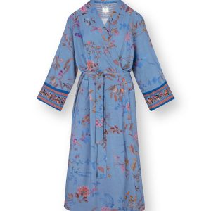 Pip Studio – Noa Kimono Dames – Bodhi Flower – Blauw – M Pip Studio – Noa Kimono Dames – Bodhi Flower – Blauw – M