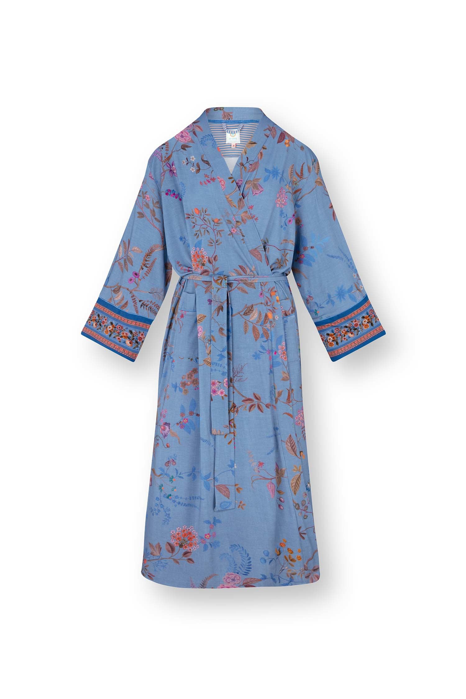 Pip Studio - Noa Kimono Dames - Bodhi Flower - Blauw - M