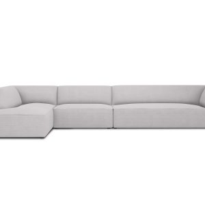 Micadoni linker hoekbank Ruby 5-zits, structurele stof, lichtgrijs – 1 Micadoni linker hoekbank Ruby 5-zits, structurele stof, lichtgrijs – 1