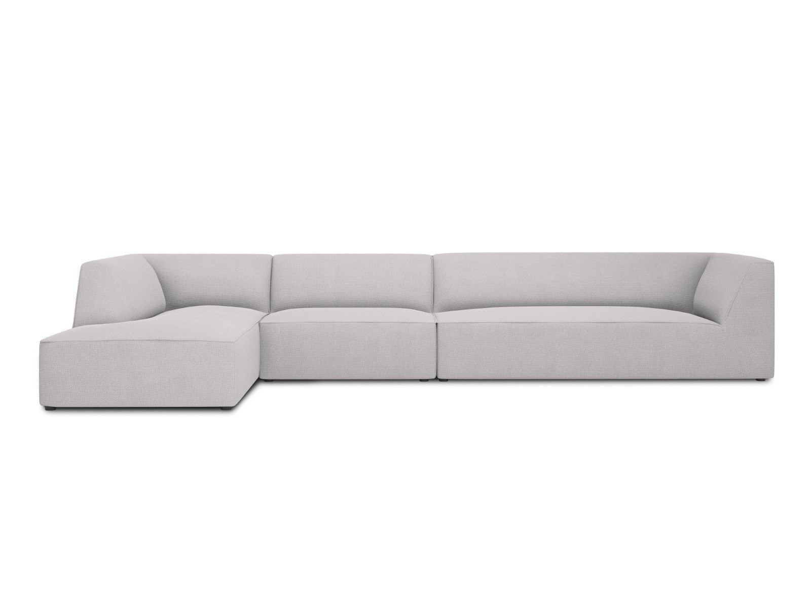 Micadoni linker hoekbank Ruby 5-zits, structurele stof, lichtgrijs - 1
