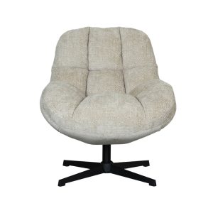 LABEL51 Fauteuil Huxley – Grijs Stof – Draaibaar LABEL51 Fauteuil Huxley – Grijs Stof – Draaibaar