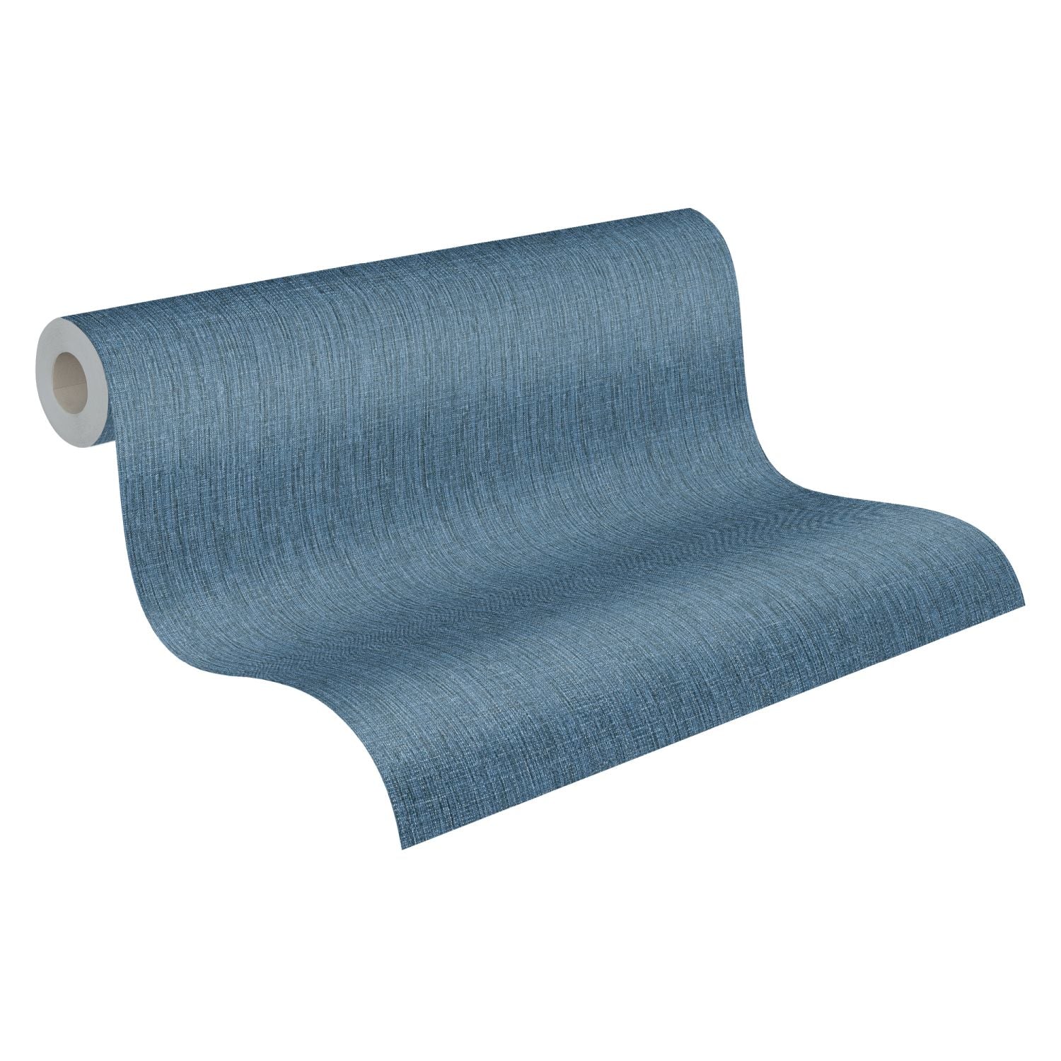 Livingwalls behang linnenstructuur vergrijsd blauw - 53 cm x 10.05 m -