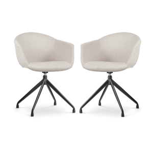 Nolon Nola-Otis Draaibare Eetkamerstoelen Set – Beige – Zwart Nolon Nola-Otis Draaibare Eetkamerstoelen Set – Beige – Zwart