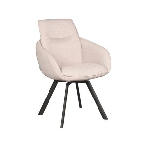 LABEL51 Eetkamerstoel Beauty – Naturel Bouclé – Draaibaar LABEL51 Eetkamerstoel Beauty – Naturel Bouclé – Draaibaar