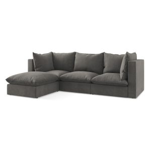 LaMiaSofa hoekbank links Ravenna – textuurstof – donkergrijs – 255×165 LaMiaSofa hoekbank links Ravenna – textuurstof – donkergrijs – 255×165