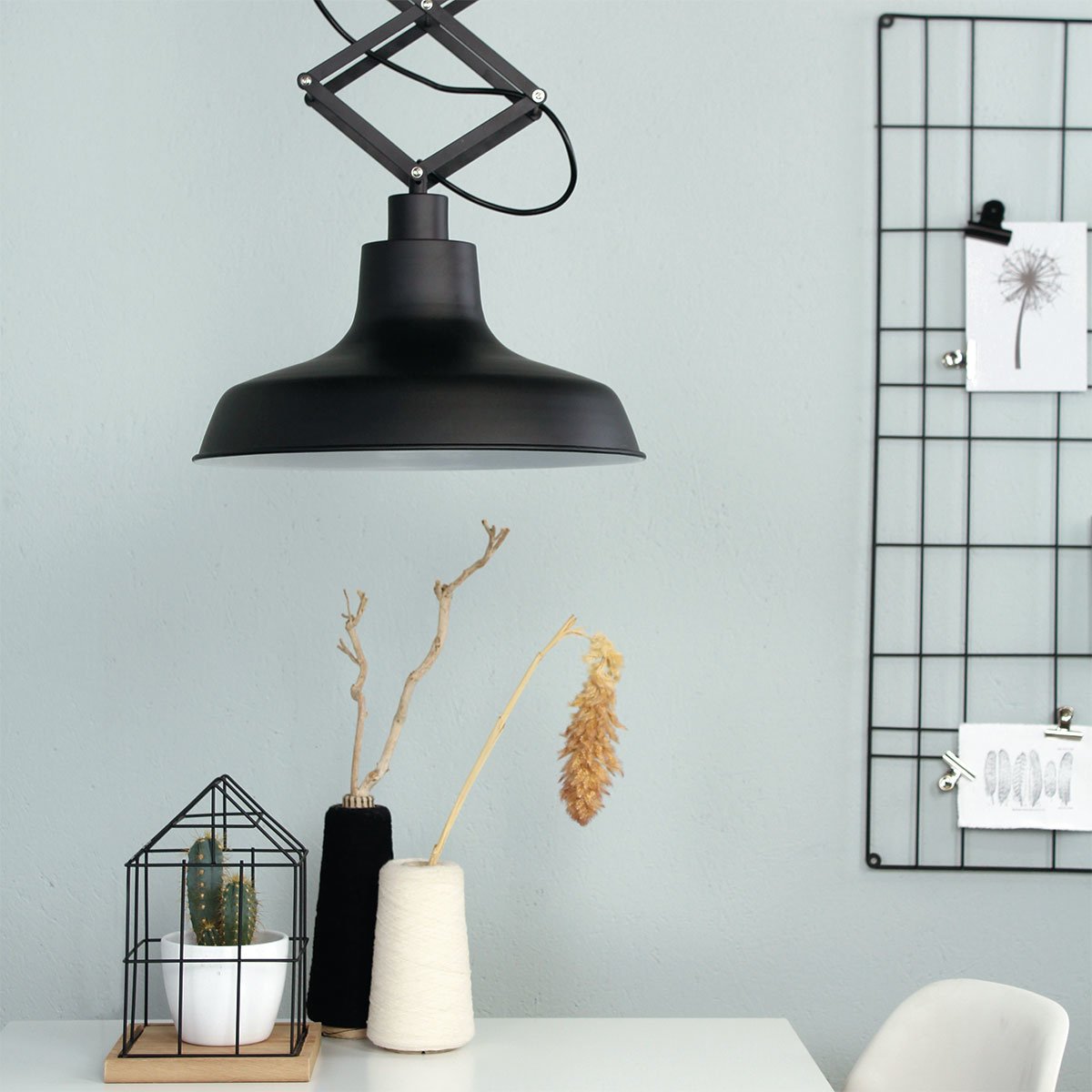 Mexlite hanglamp flex - 1 lichts - 37x 145 cm - zwart