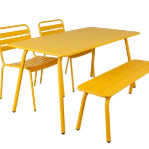 MaximaVida metalen tuinset Max 150 cm okergeel – 4-delig bank zonder r MaximaVida metalen tuinset Max 150 cm okergeel – 4-delig bank zonder r