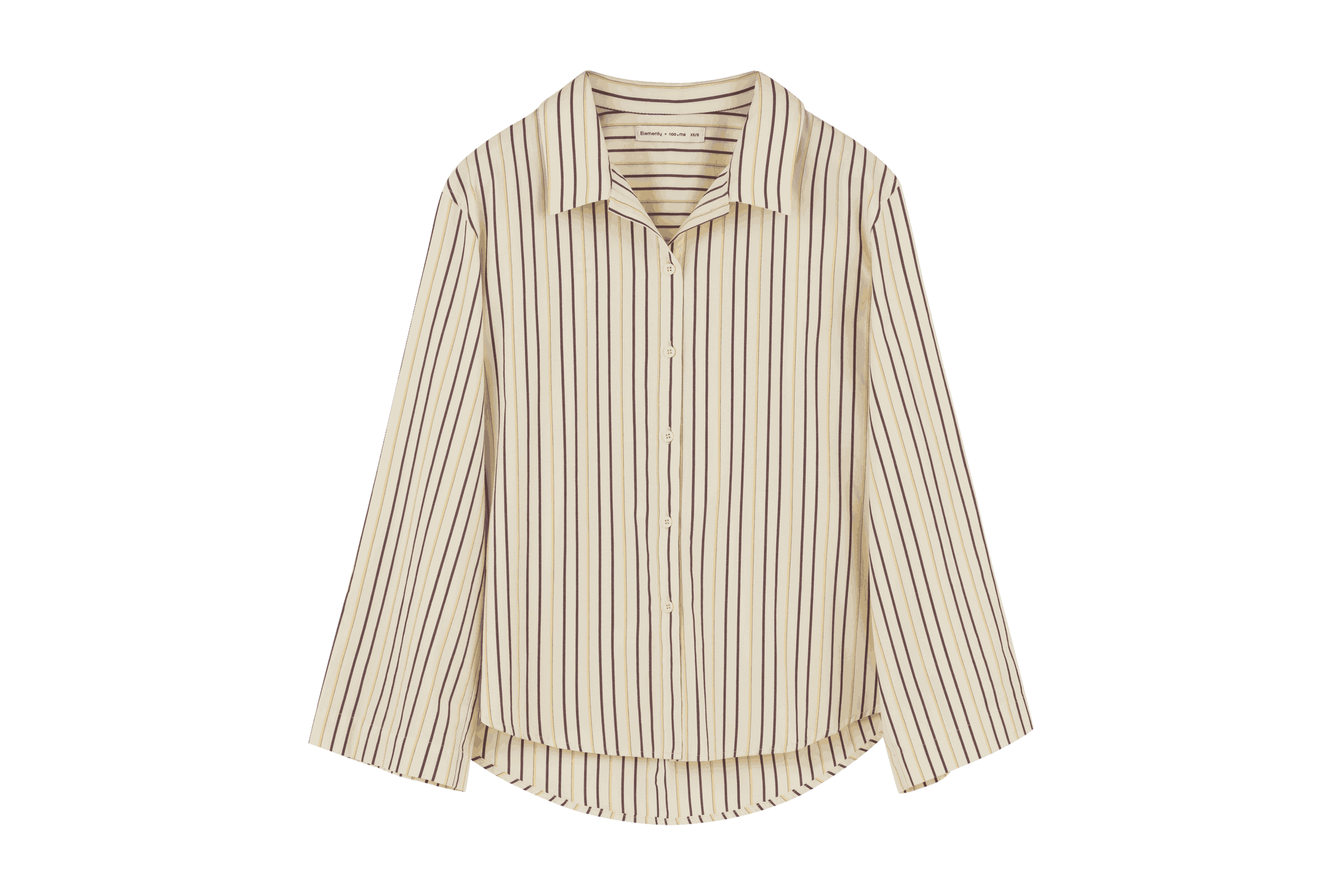 noo.ma Tala pyjamashirt - gestreept, 100% biologisch katoen, Yellow, X