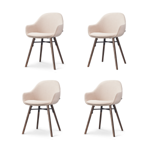 Nolon Nena-Mae Eetkamerstoelen Set van 4 – Beige – Walnoot Nolon Nena-Mae Eetkamerstoelen Set van 4 – Beige – Walnoot