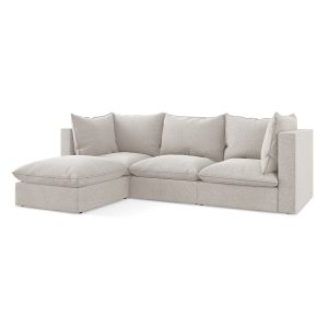 LaMiaSofa hoekbank links Ravenna – velours – lichtbeige – 255x165x77 LaMiaSofa hoekbank links Ravenna – velours – lichtbeige – 255x165x77