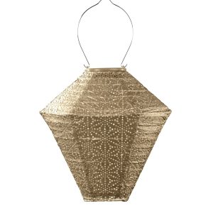 Lumiz solar lampion – sashiko diamond – 28 cm – goud Lumiz solar lampion – sashiko diamond – 28 cm – goud
