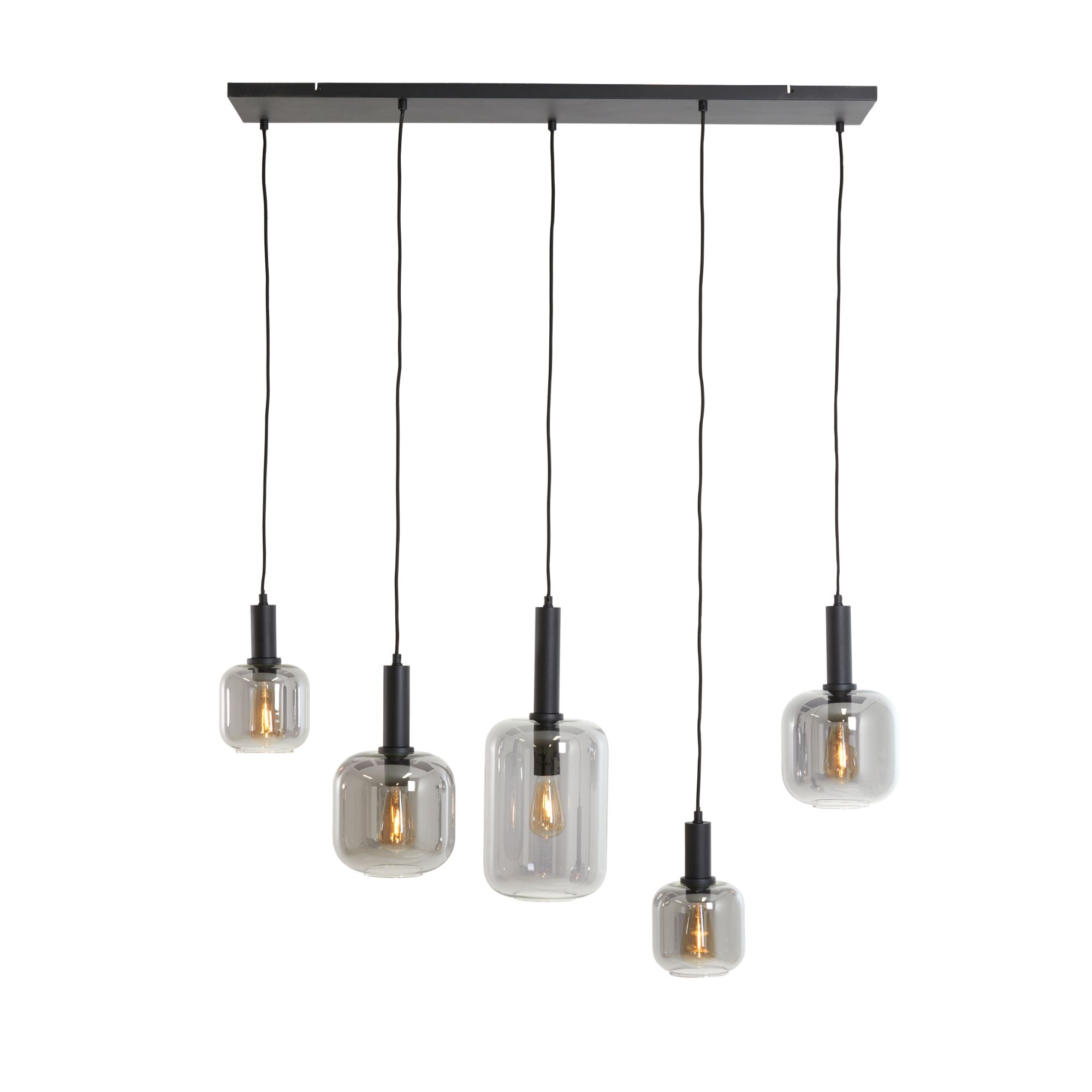 Light & Living hanglamp Lekar - zwart - 22x110x32cm