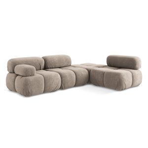 LaMiaSofa hoekbank rechts Sanremo – chenille stof – donkerbeige – 285x LaMiaSofa hoekbank rechts Sanremo – chenille stof – donkerbeige – 285x