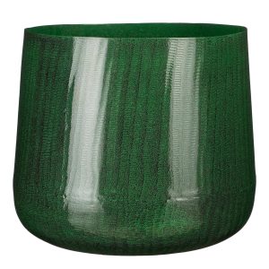 Mica Decorations Benson Bloempot – H24 x Ø26 cm – Metaal – Donkergroen Mica Decorations Benson Bloempot – H24 x Ø26 cm – Metaal – Donkergroen