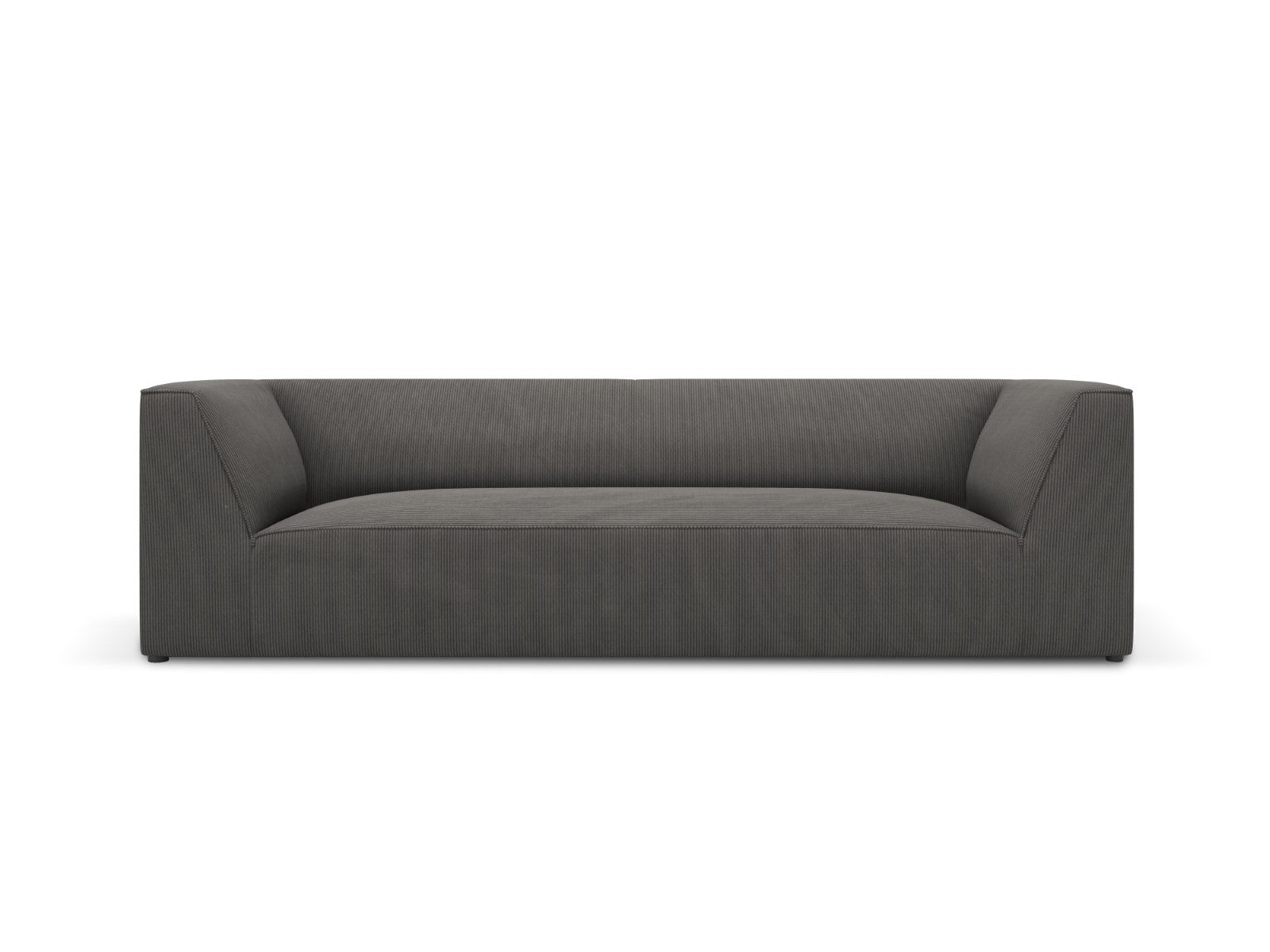 Micadoni Bank Ruby 3-zits, ribfluwelen, donkergrijs - 93x232x69cm