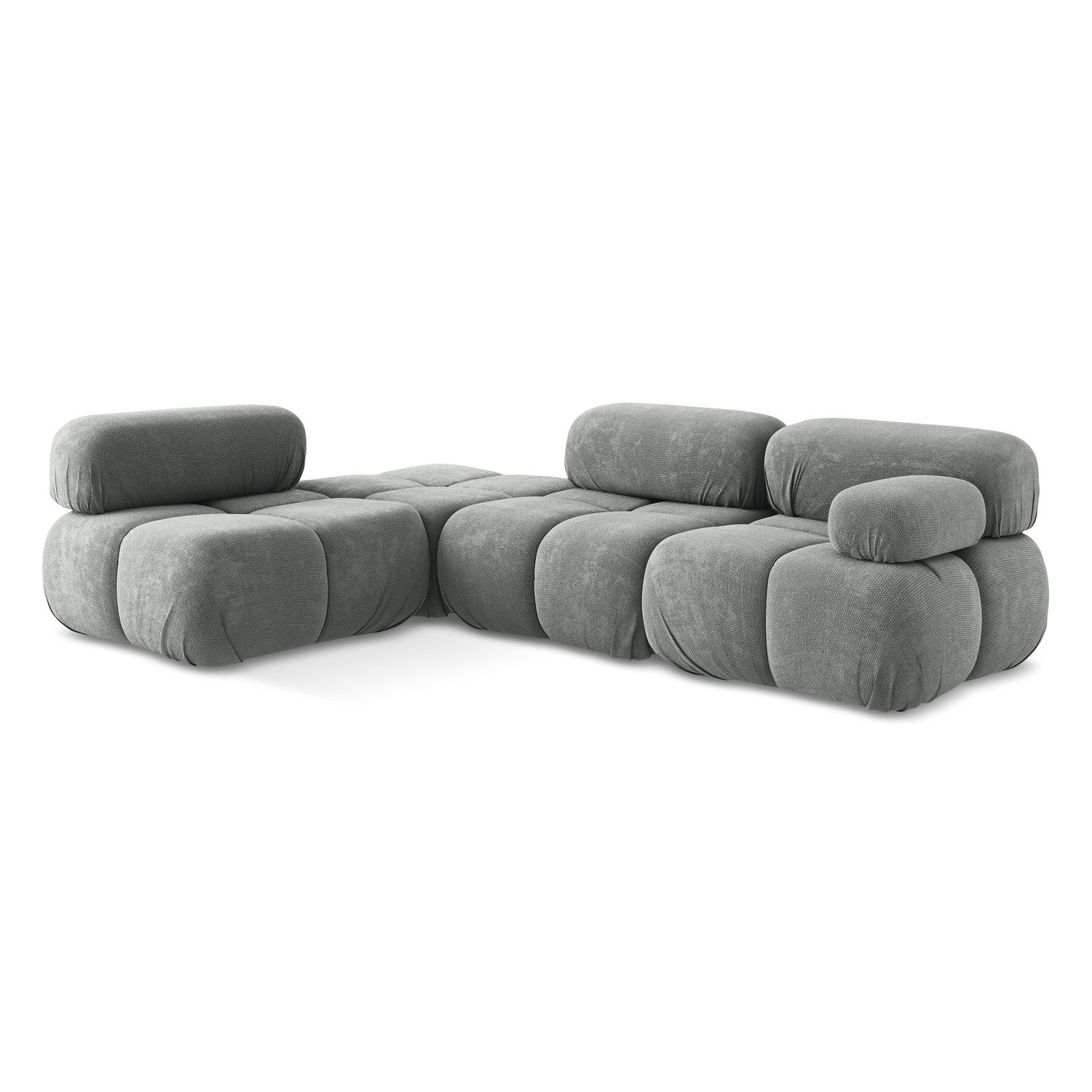 LaMiaSofa hoekbank links Sanremo - chenille stof - grijs - 285x190x70
