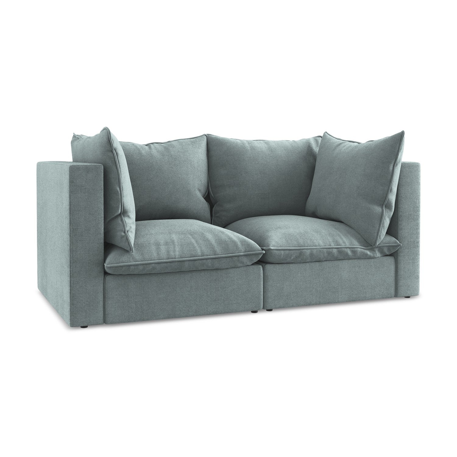 LaMiaSofa Tweezits modulaire bank Ravenna - textuurstof - jeans - 180x