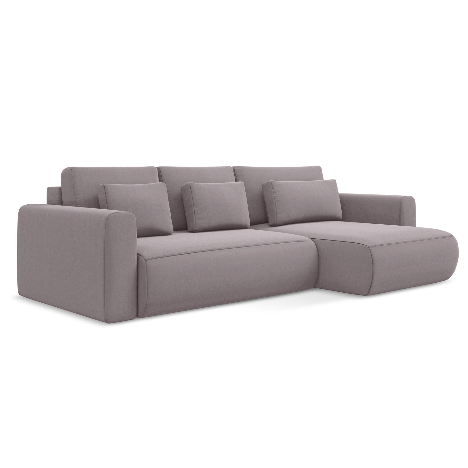 LaMiaSofa hoekbank rechts Perugia - velours - lavendel - 278x149x82